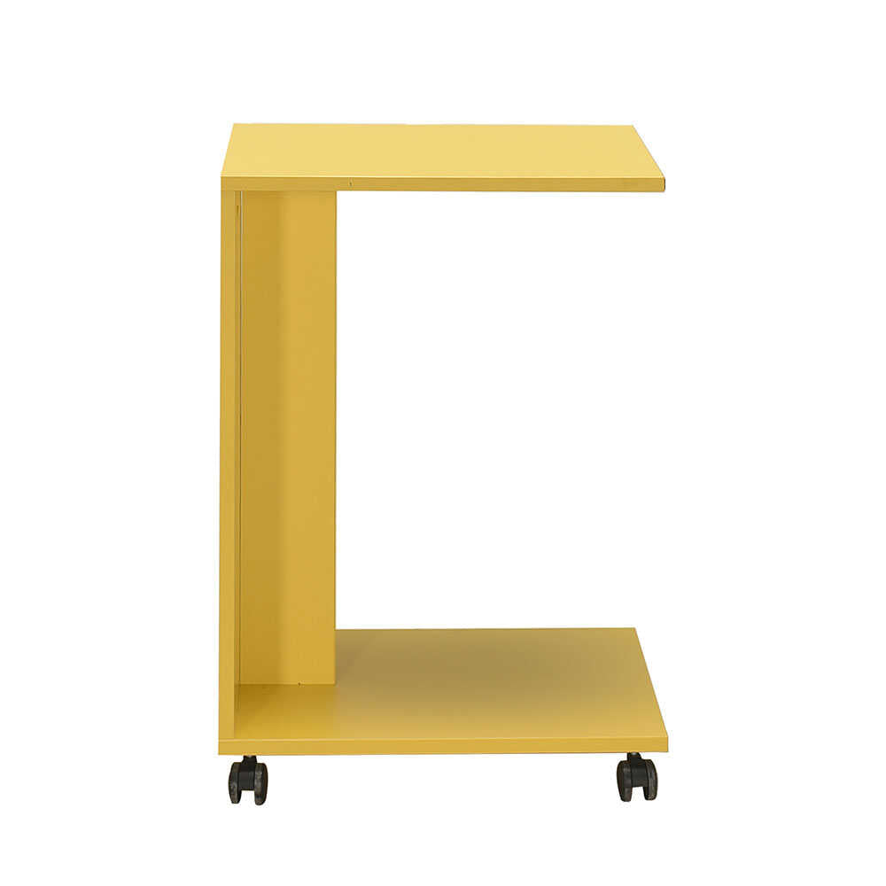 Side Table With Wheels Yellow SHP