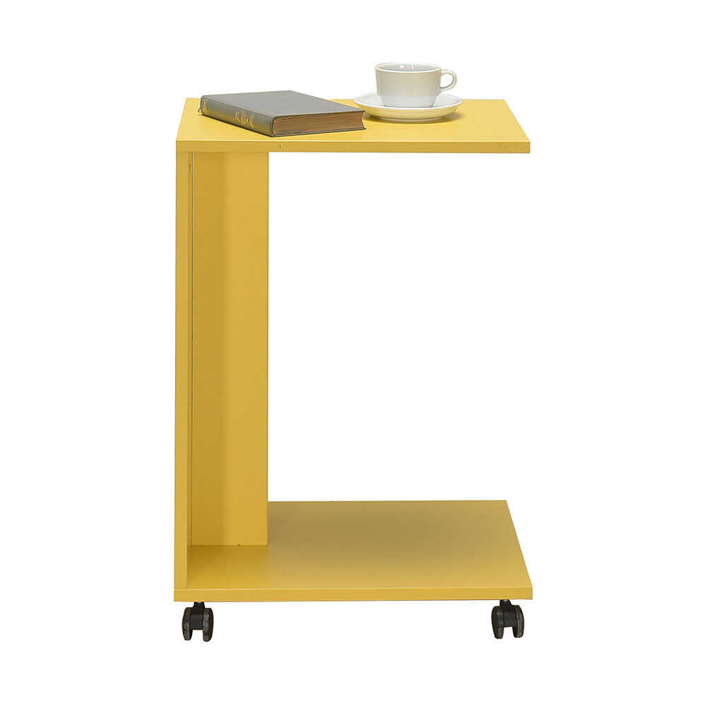 Side Table With Wheels Yellow SHP