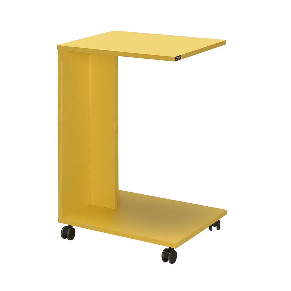 Side Table With Wheels Yellow SHP