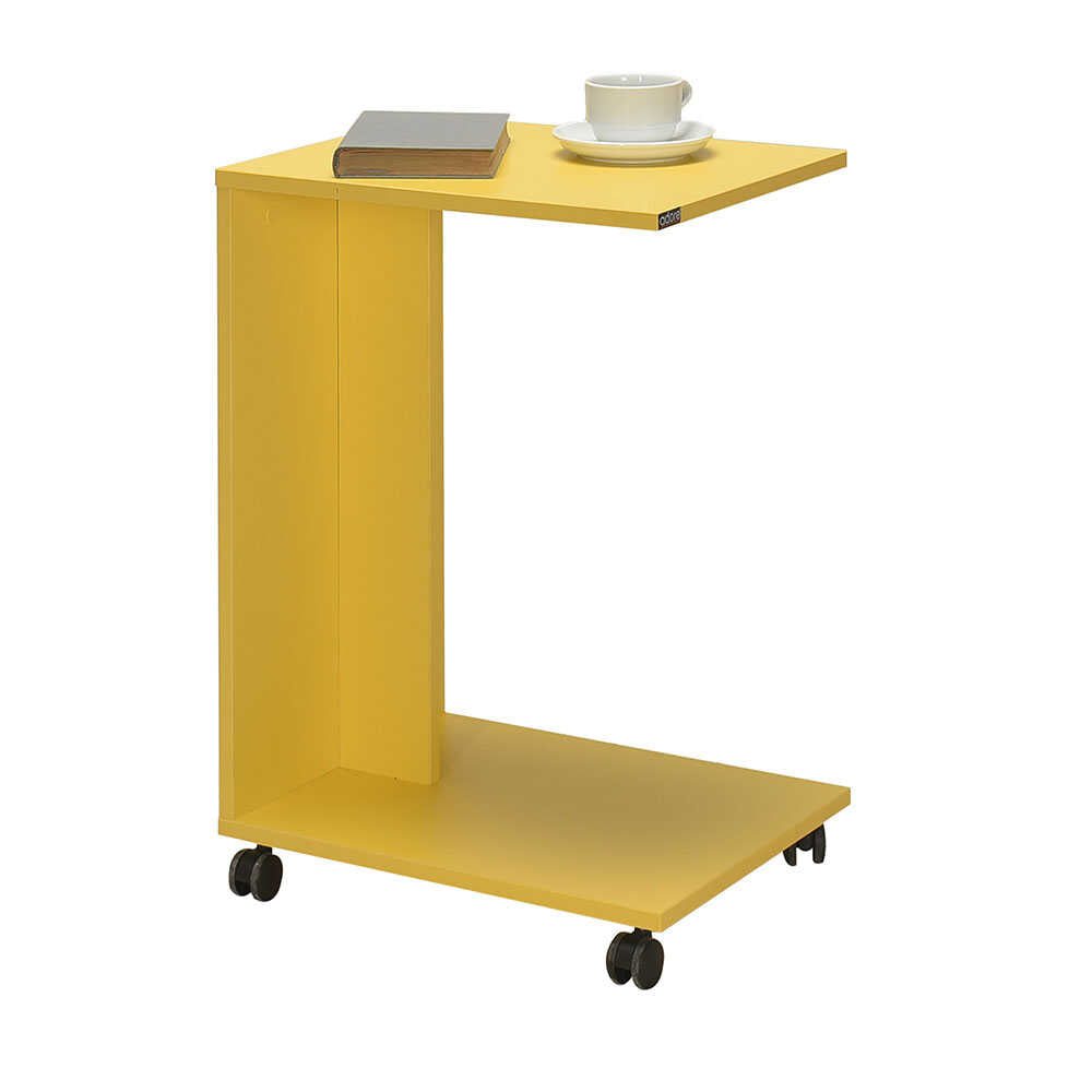 Side Table With Wheels Yellow SHP