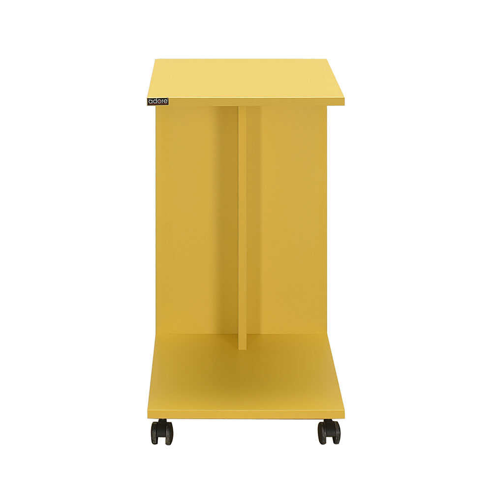 Side Table With Wheels Yellow SHP