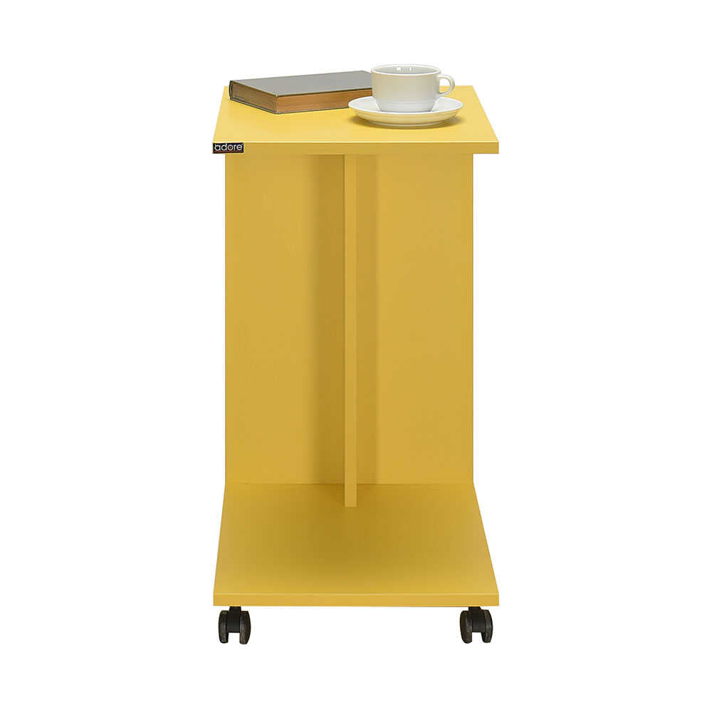 Side Table With Wheels Yellow SHP