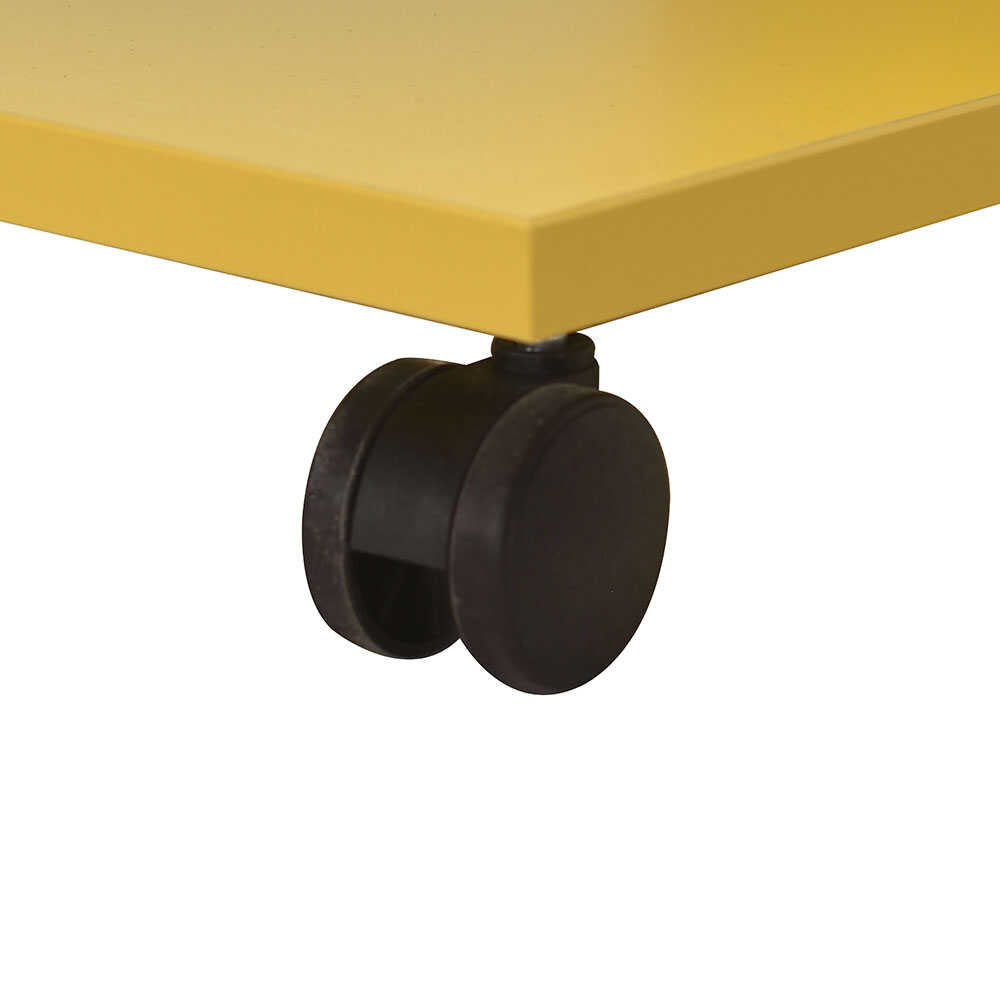 Side Table With Wheels Yellow SHP